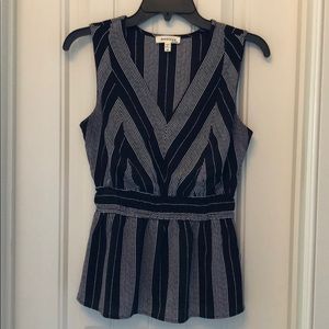 Black and white stripe peplum top